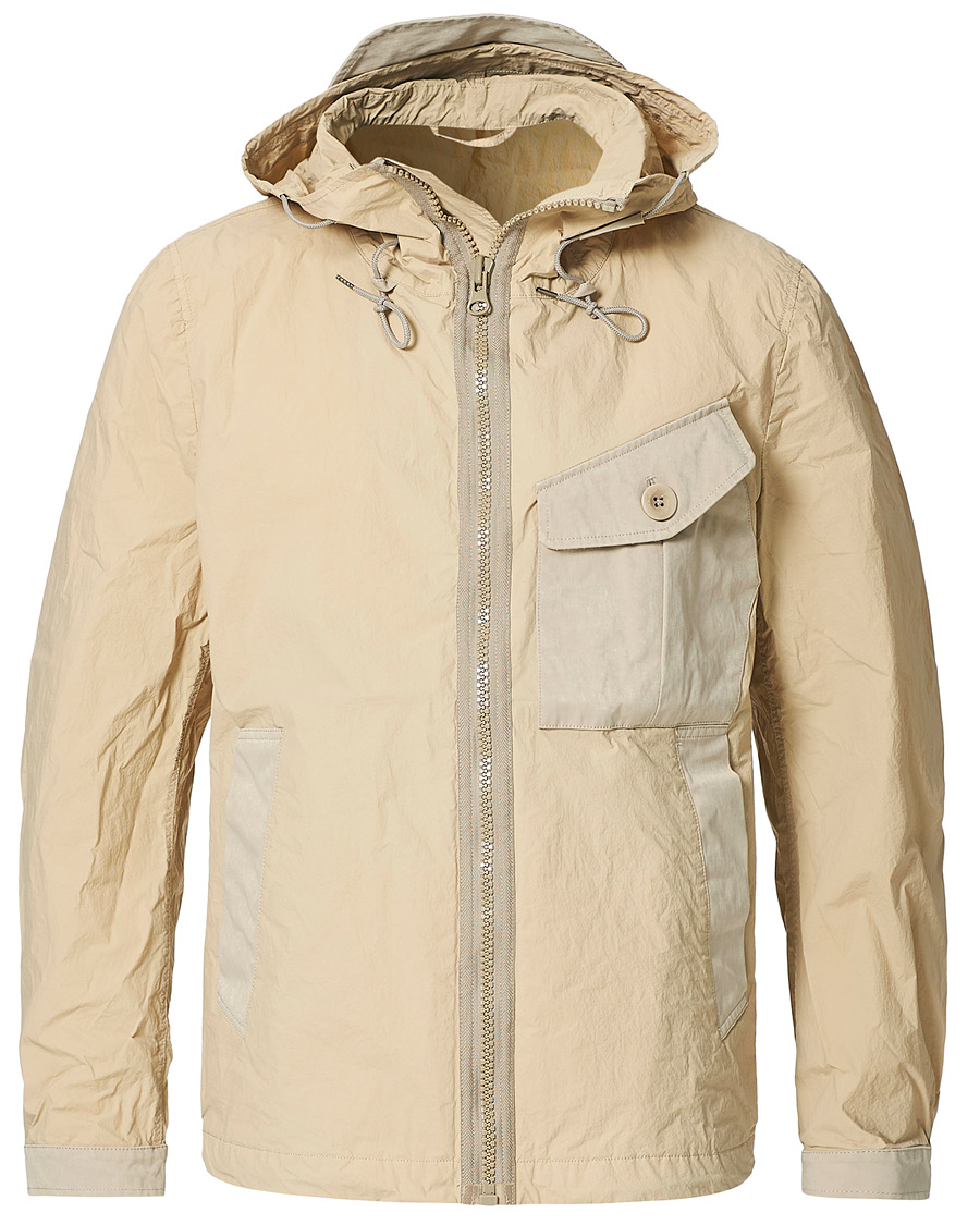 Herren | Jacken | Ten c | Garment Dyed Nylon Hood Jacket Beige