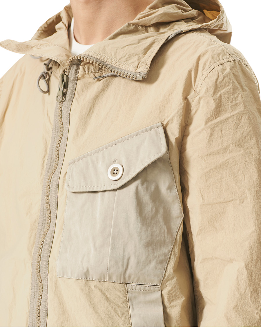 Herren | Jacken | Ten c | Garment Dyed Nylon Hood Jacket Beige