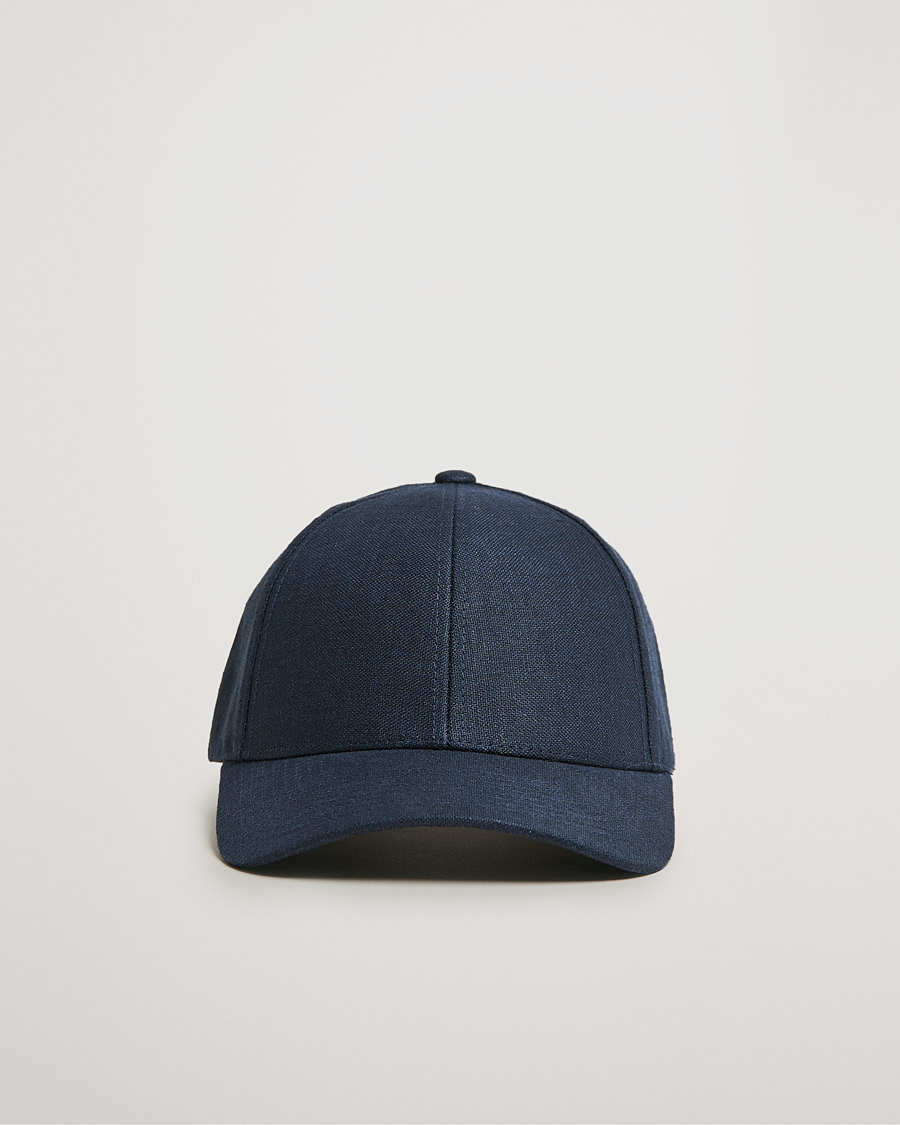 Herren | Hüte & Mützen | Varsity Headwear | Linen Baseball Cap Deep Sea Navy