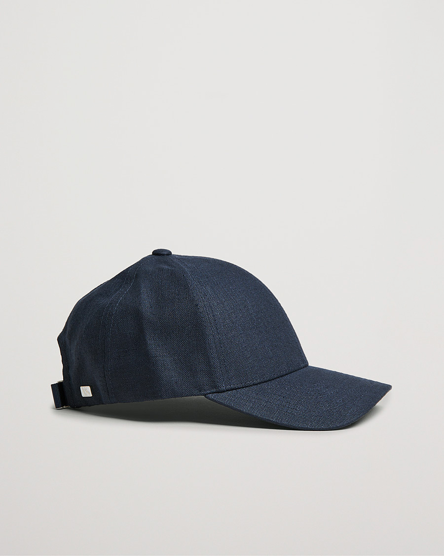 Herren | Hüte & Mützen | Varsity Headwear | Linen Baseball Cap Deep Sea Navy