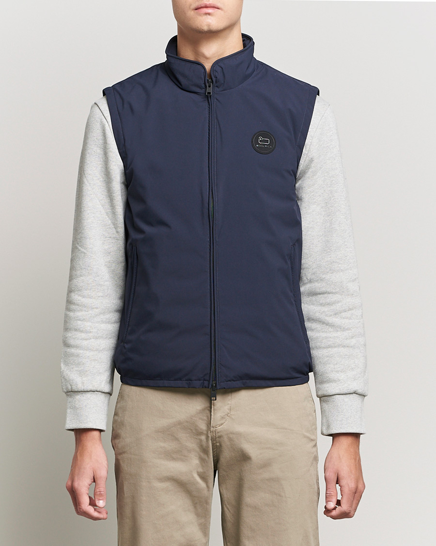 Herren | Jacken | Woolrich | Pacific Padded Vest Melton Blue