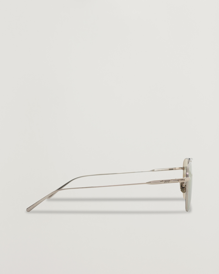 Herren | Brioni BR0101S Sunglasses Silver/Green | Brioni | BR0101S Sunglasses Silver/Green