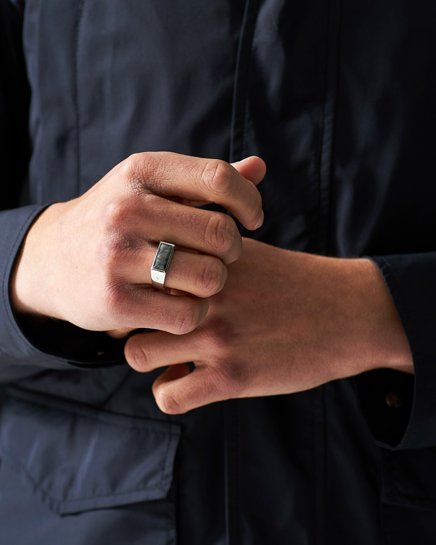 Herren | Tom Wood Peaky Ring Larvikite Silver | Tom Wood | Peaky Ring Larvikite Silver