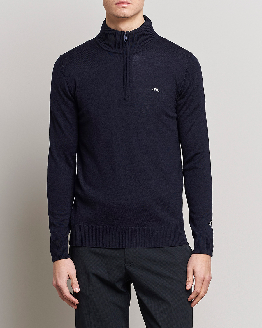 Herren | Pullover | J.Lindeberg | Kian Tour Merino Half Zip Navy