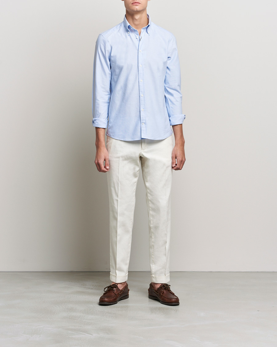 Herren | Hemden | Stenströms | Slimline Oxford Shirt Light Blue
