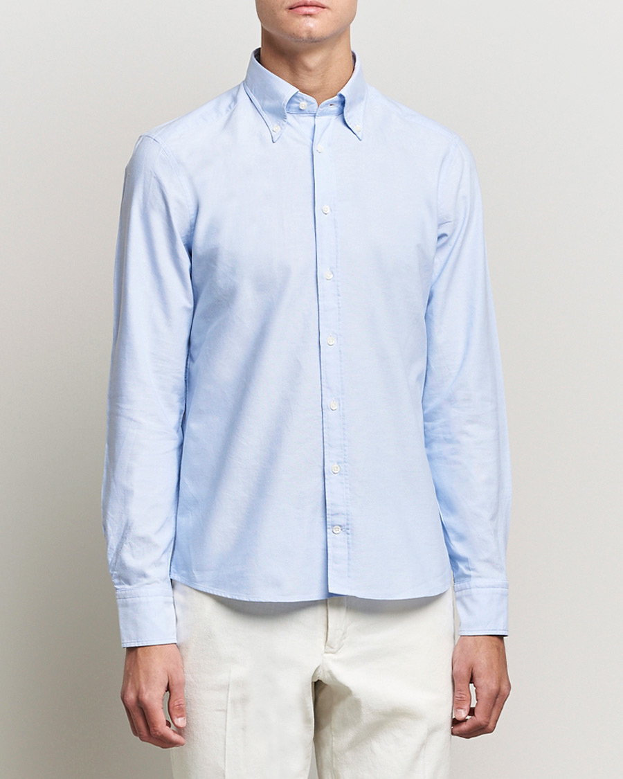 Herren | Hemden | Stenströms | Slimline Oxford Shirt Light Blue
