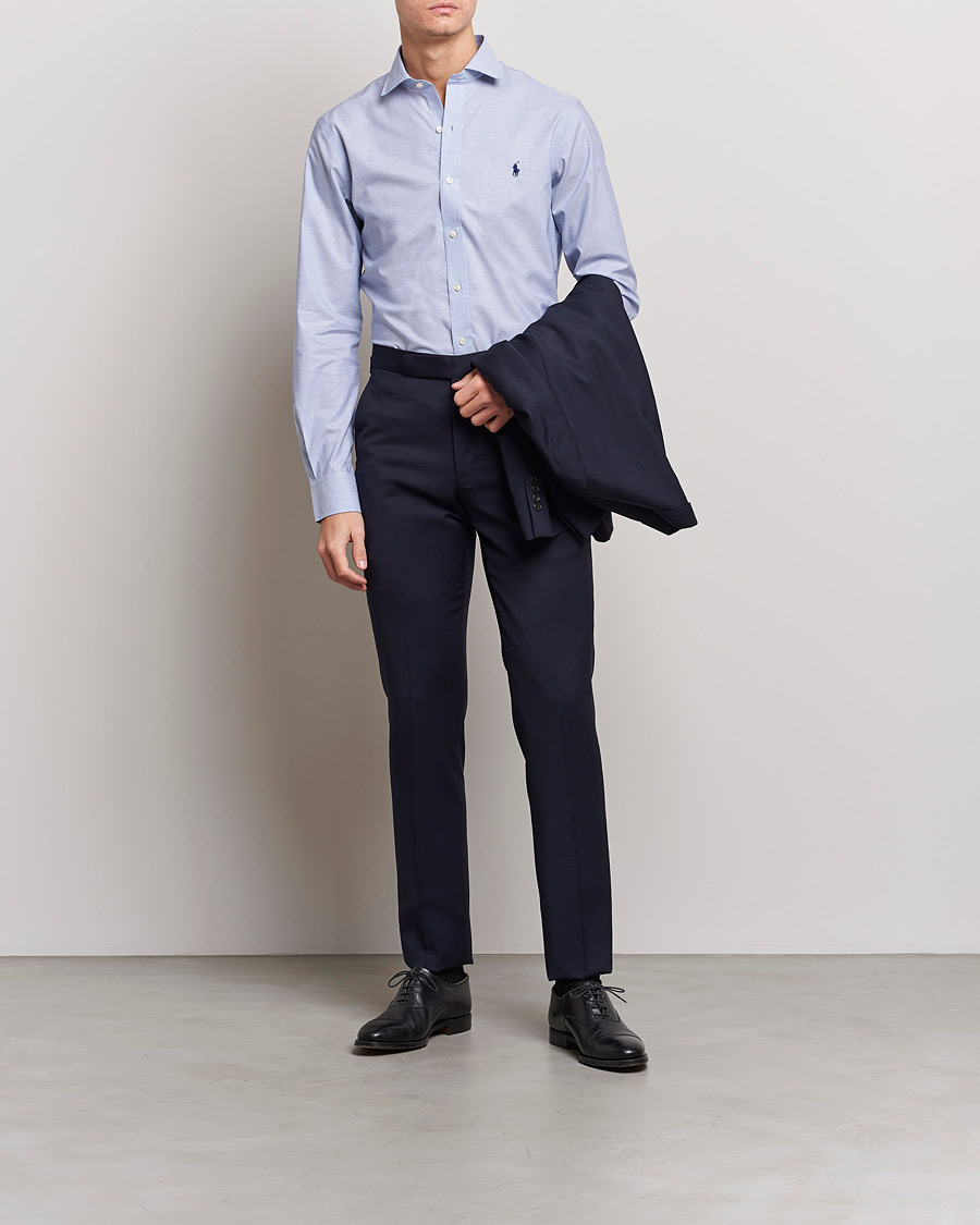 Herr | Businesskjortor | Polo Ralph Lauren | Slim Fit Poplin Cut Away Dress Shirt Light Blue