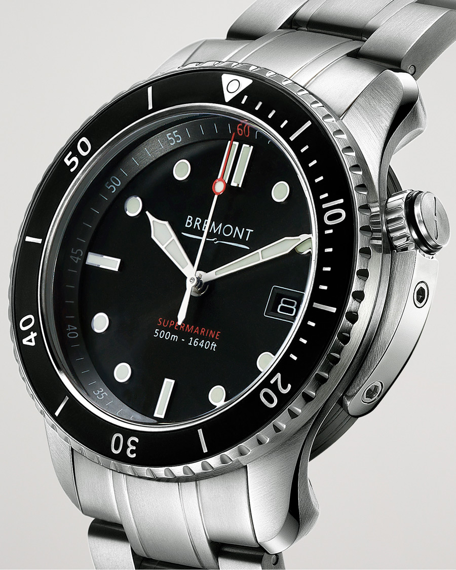 Herren | Bremont S500 Supermarine 43mm Steel Bracelet Black Dial | Bremont | S500 Supermarine 43mm Steel Bracelet Black Dial