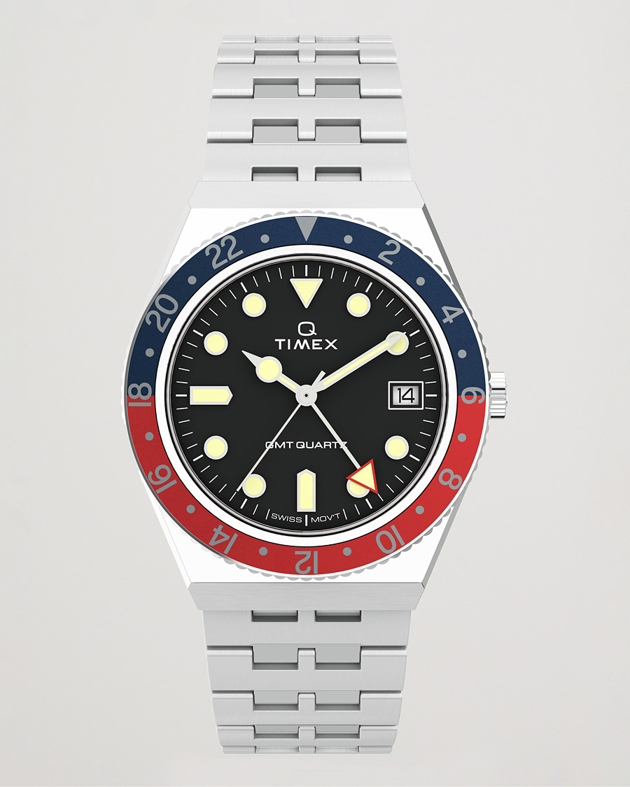 Herren | Uhren | Timex | Q Diver GMT 38mm Navy/Red