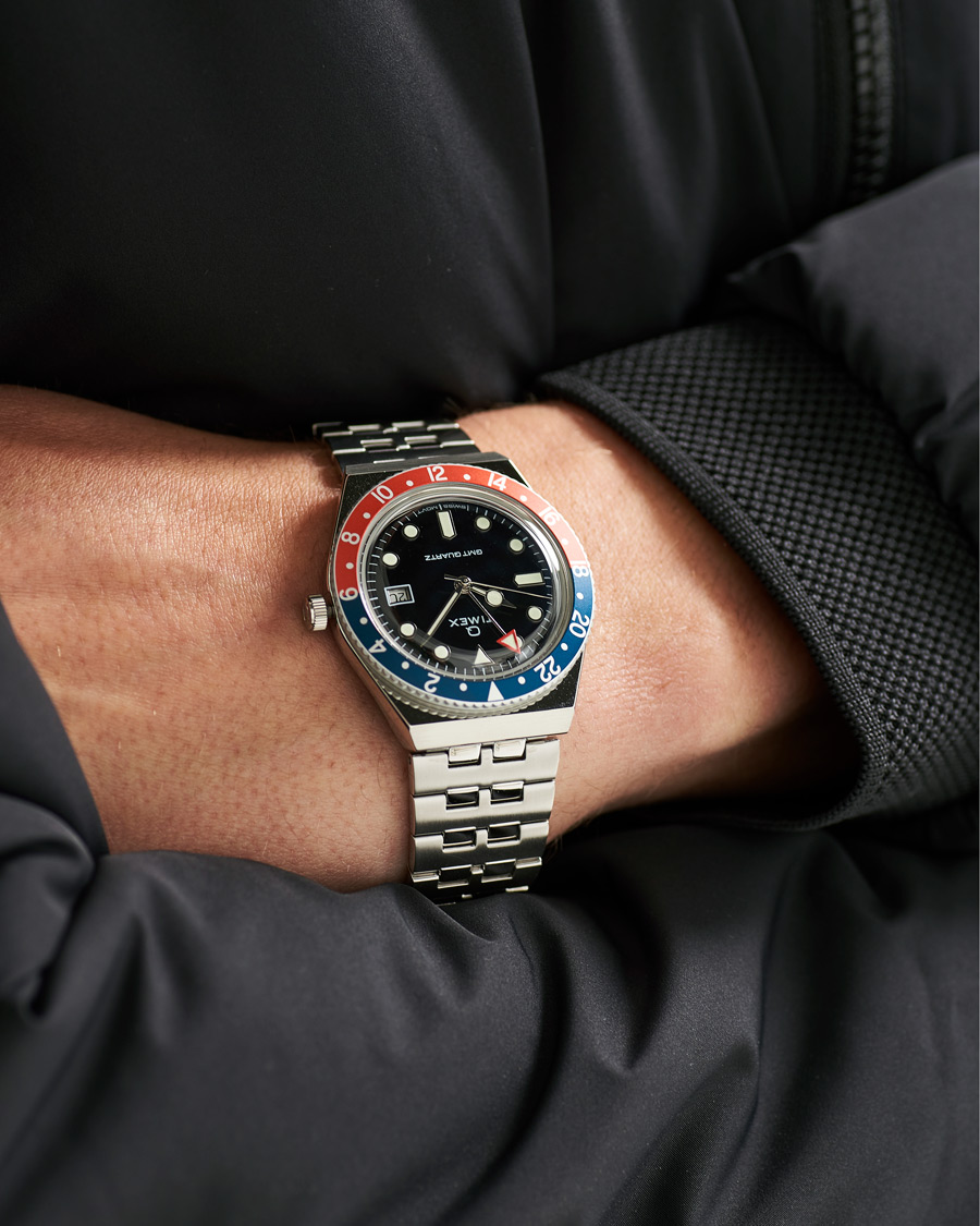 Herren | Timex | Timex | Q Diver GMT 38mm Navy/Red