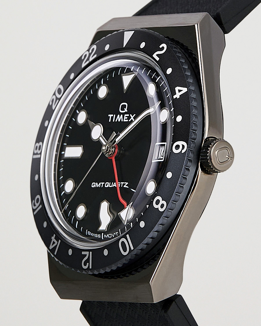 Herren | Timex | Timex | Q Diver GMT 38mm Rubber Strap Black/Grey