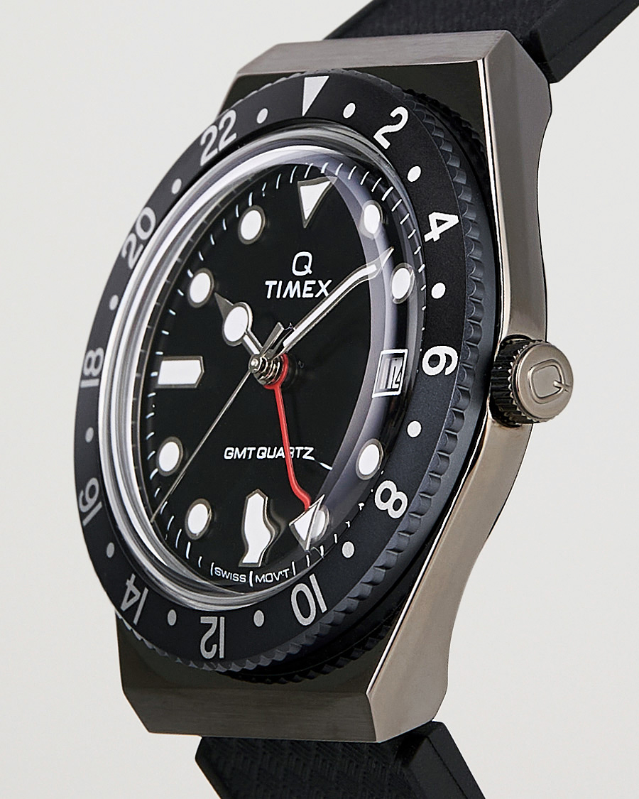 Herren |  | Timex | Q Diver GMT 38mm Rubber Strap Black/Grey