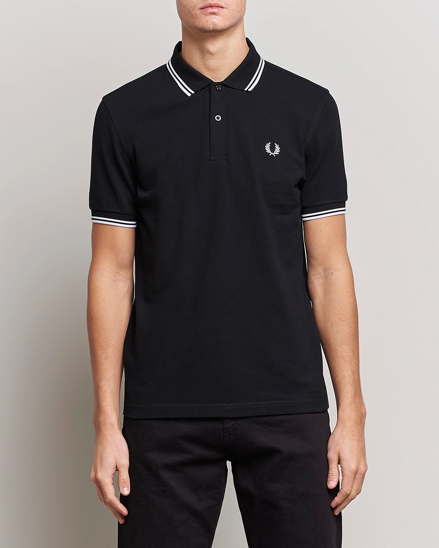 Herren | Best of British | Fred Perry | Twin Tipped Polo Shirt Black