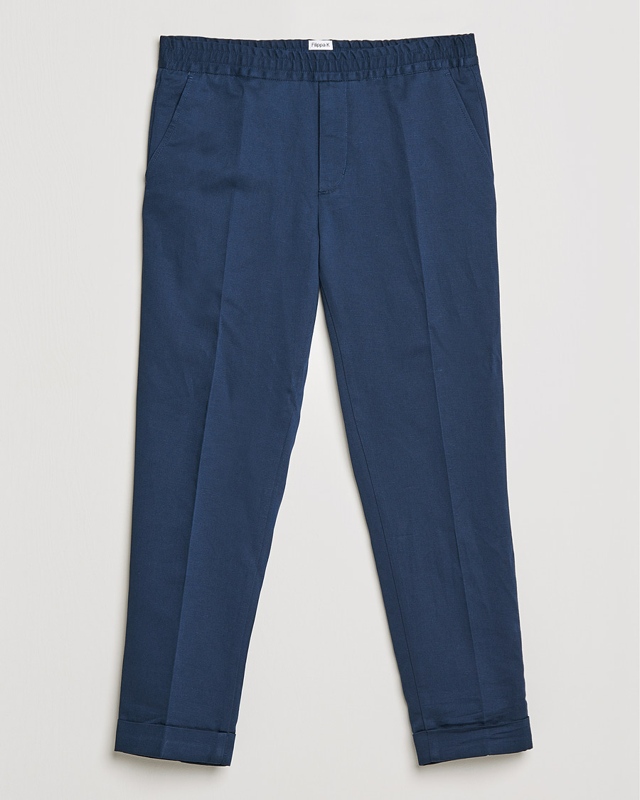 Herren | Hosen | Filippa K | Terry Linen Trousers Navy