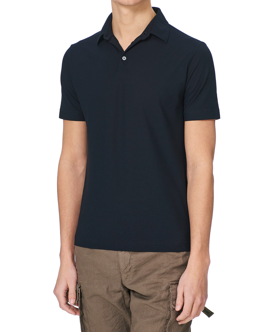 Herren | Poloshirts | Zanone | Ice Cotton Short Sleeve Polo Navy