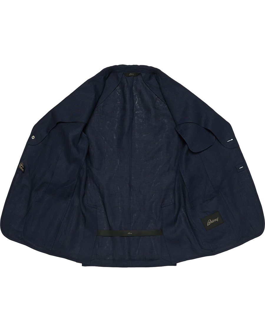 Herren | Sakkos | Brioni | Deconstructed Linen Patch Pocket Blazer Navy