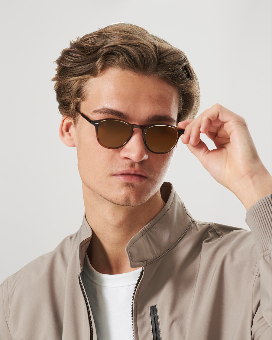 Herren | Garrett Leight | Garrett Leight | Hampton 46 Sunglasses Khaki Tortoise/Pure Coffee