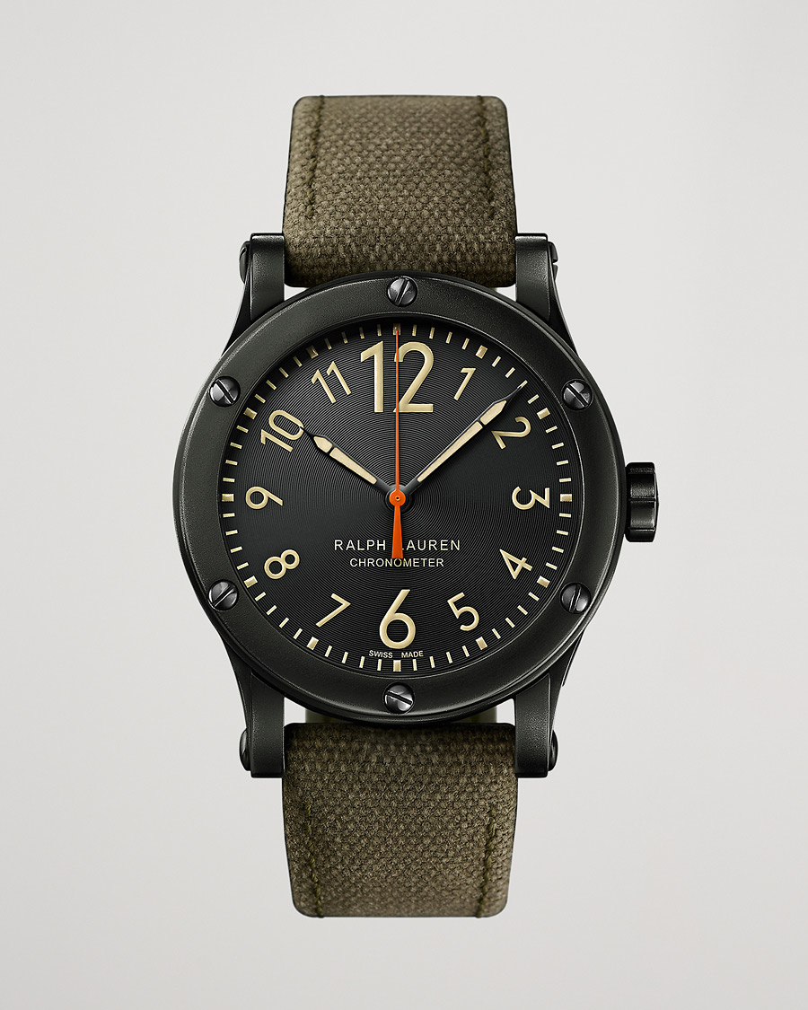 Herren | Uhren | Polo Ralph Lauren | 39mm Safari Chronometer Black Steel/Canvas Strap
