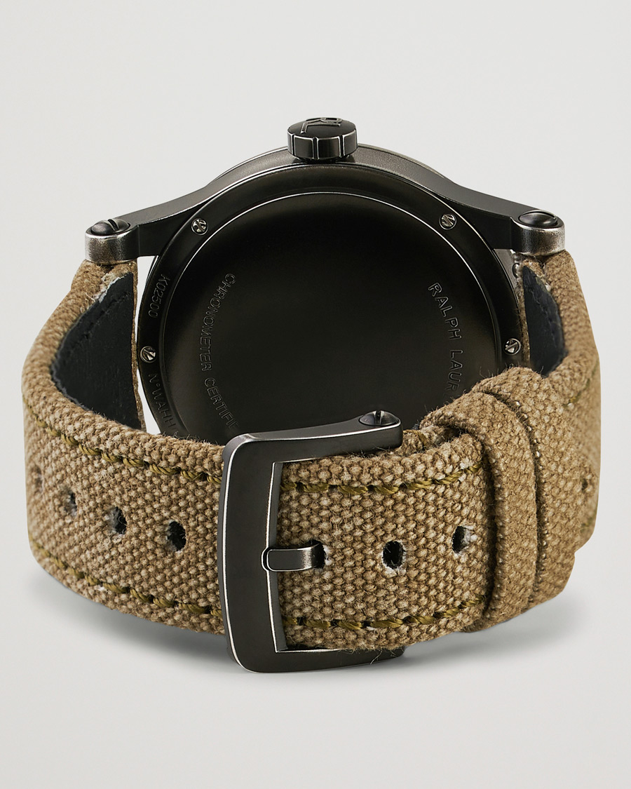 Herren | Polo Ralph Lauren 39mm Safari Chronometer Black Steel/Canvas Strap | Polo Ralph Lauren | 39mm Safari Chronometer Black Steel/Canvas Strap