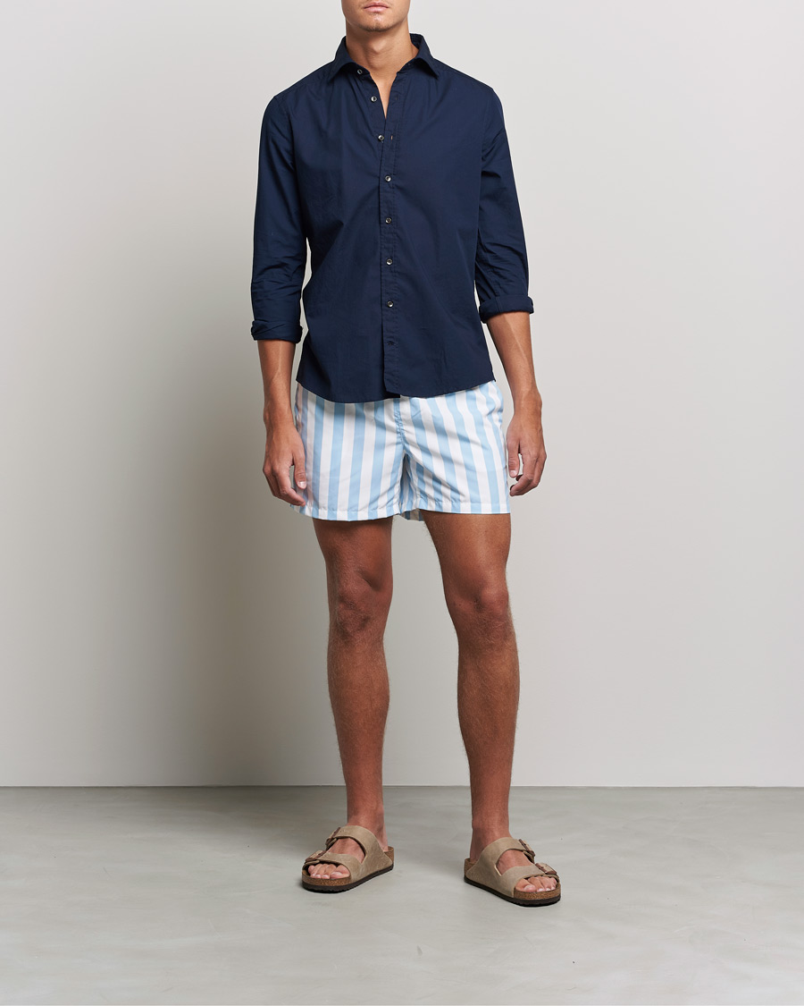 Herren | Badehosen | Ripa Ripa | Paraggi Striped Swimshorts Light Blue/White
