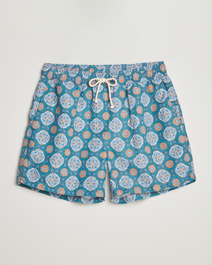 Herren | Badehosen | Ripa Ripa | Maestrale Printed Swimshorts Green/Blue