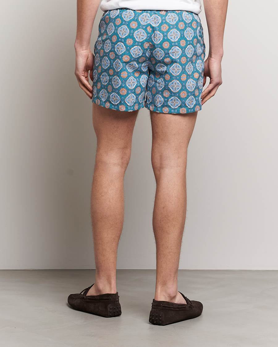 Herren | Badehosen | Ripa Ripa | Maestrale Printed Swimshorts Green/Blue