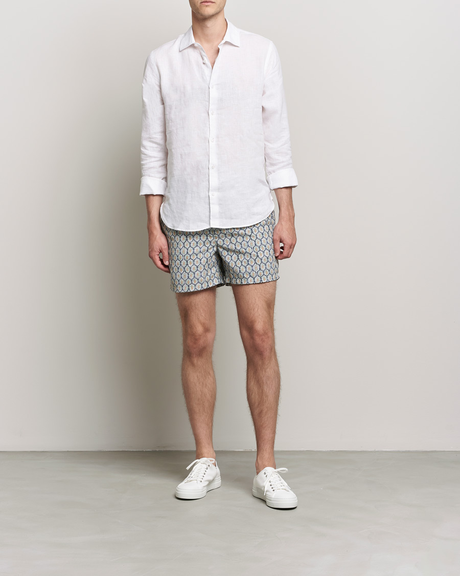 Herren | Badehosen | Ripa Ripa | Leaf Printed Swimshorts Light Green