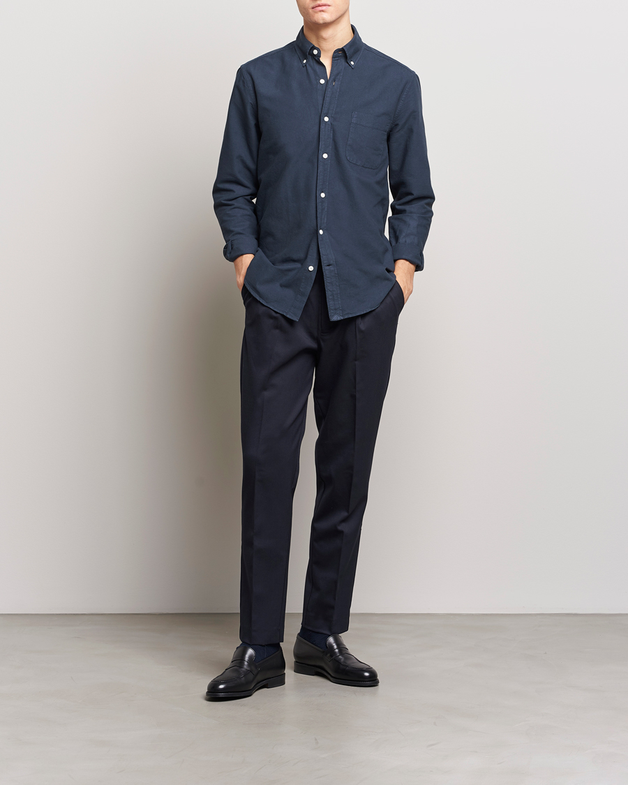 Herren |  | A Day's March | Moorgate Dyed Oxford Shirt Navy