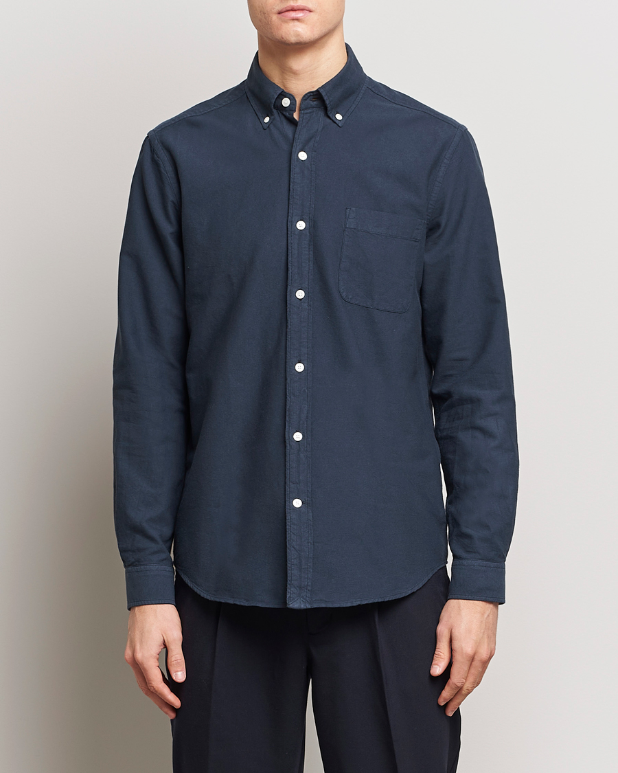 Herren | Oxfordhemden | A Day's March | Moorgate Dyed Oxford Shirt Navy