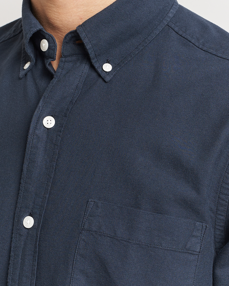 Herren | Hemden | A Day's March | Moorgate Dyed Oxford Shirt Navy