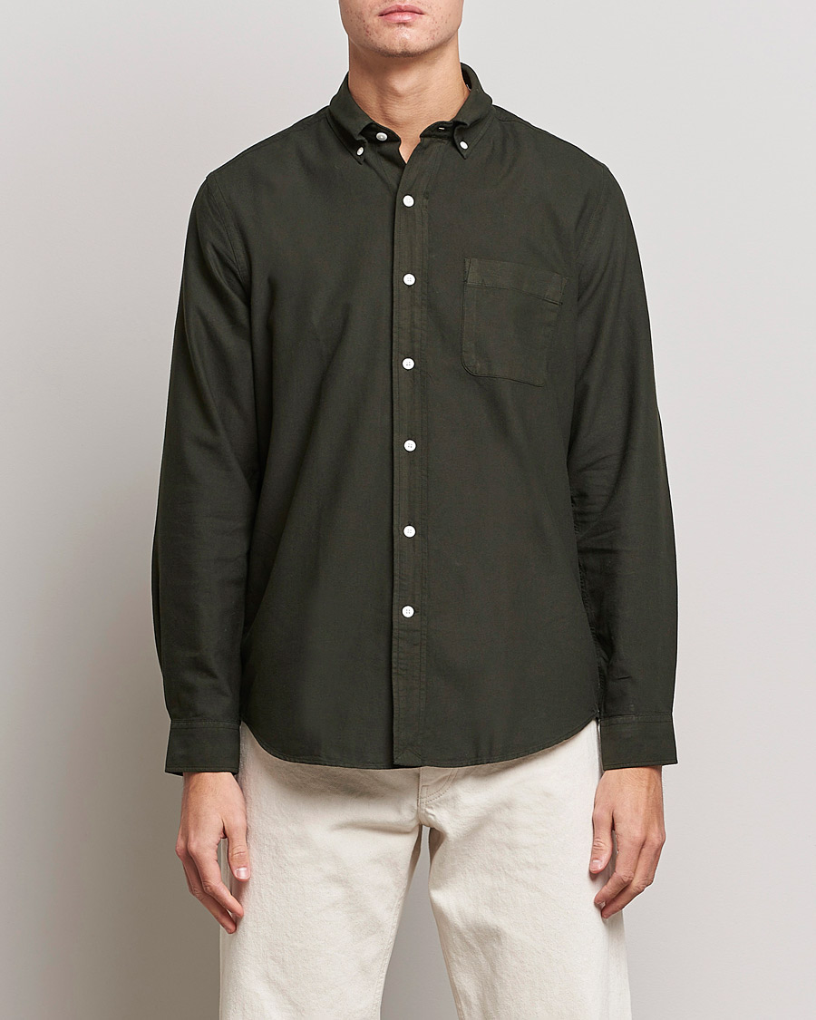 Herren | Oxfordhemden | A Day's March | Moorgate Dyed Oxford Shirt Seaweed
