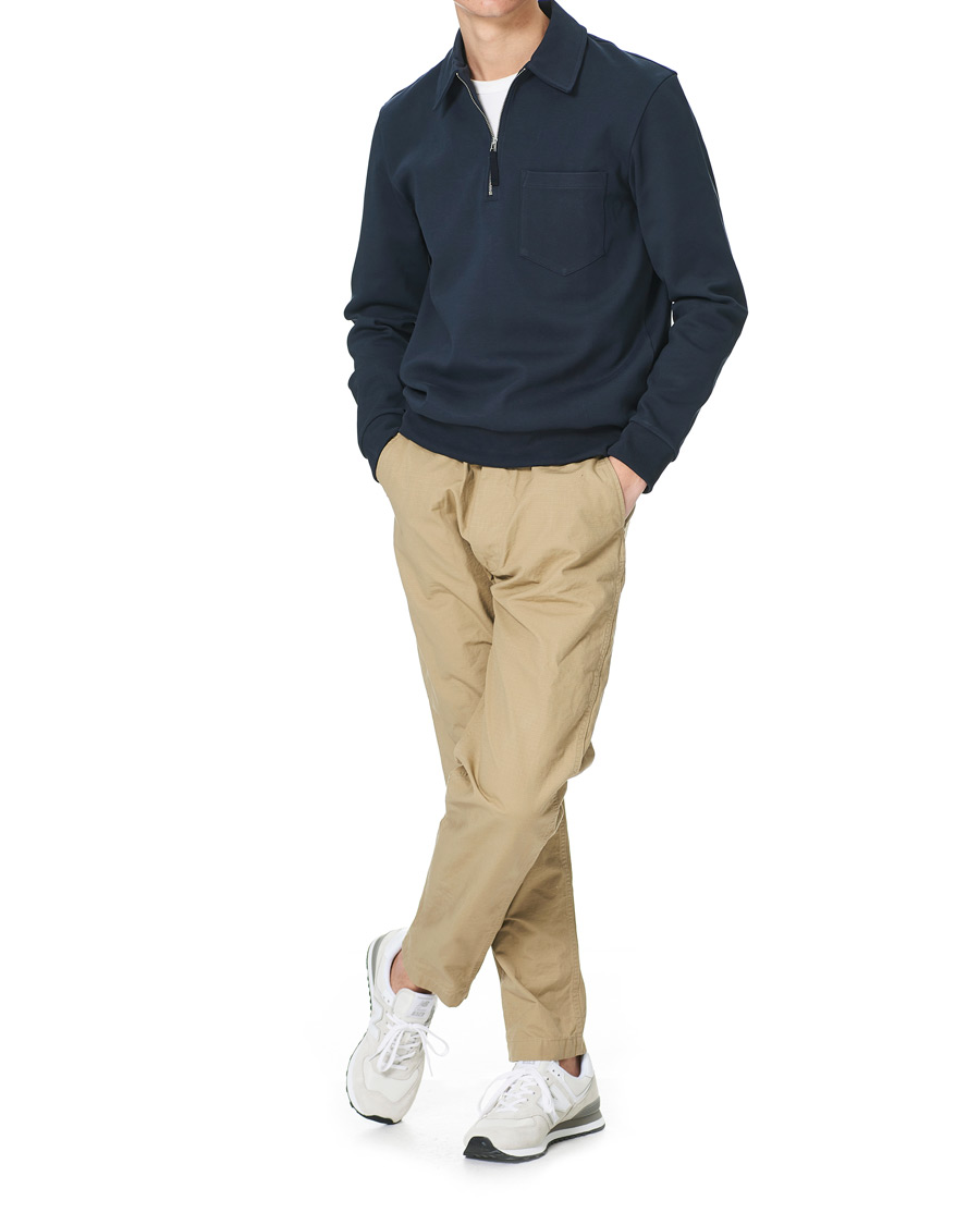 Herren | A Day's March | A Day's March | Cabot Half-Zip Polo Sweater Navy