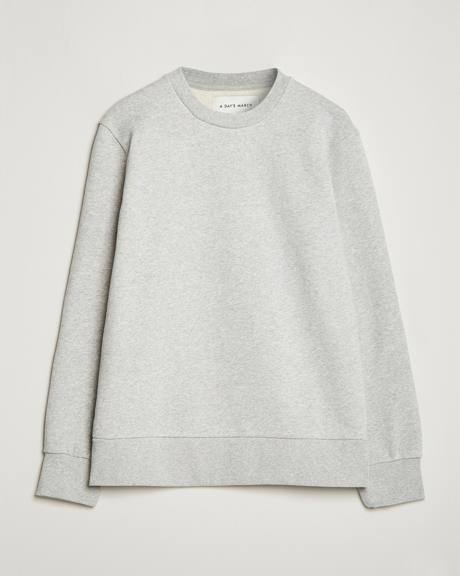Herren | Graue Sweatshirts | A Day's March | Shaw Sturdy Fleece Sweatshirt Grey