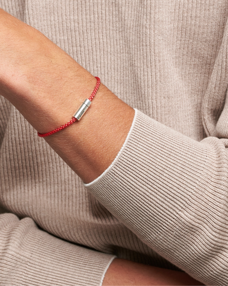 Herren | Armbänder | LE GRAMME | Nato Cable Bracelet Red/Sterling Silver 7g