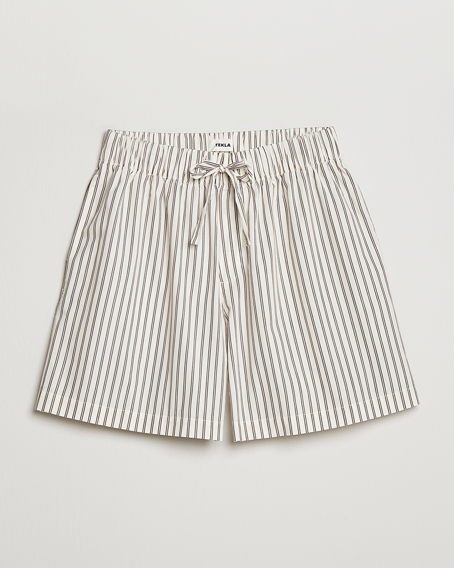 Herren | Pyjama Hosen | Tekla | Poplin Pyjama Shorts Hopper Stripes