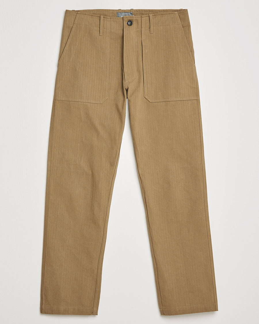 Herren | Hosen | Private White V.C. | Maker´s Cotton Herringbone Trousers Sand