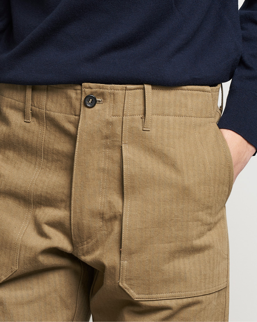 Herren | Hosen | Private White V.C. | Maker´s Cotton Herringbone Trousers Sand