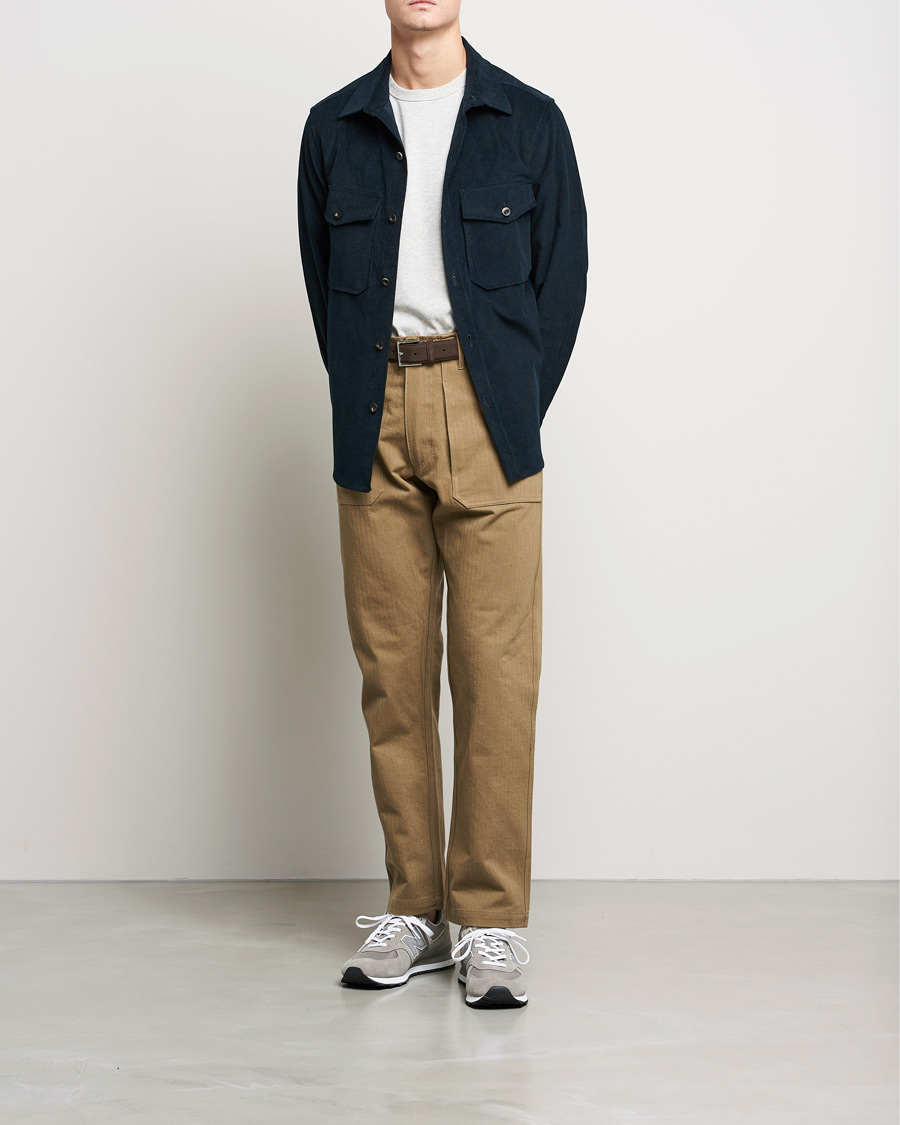 Herren | Hemden | Private White V.C. | Patch Pocket Corduroy Overshirt Midnight