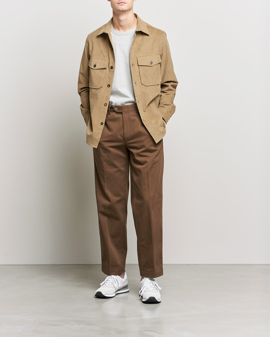Herren | Hemden | Private White V.C. | Patch Pocket Corduroy Overshirt Taupe