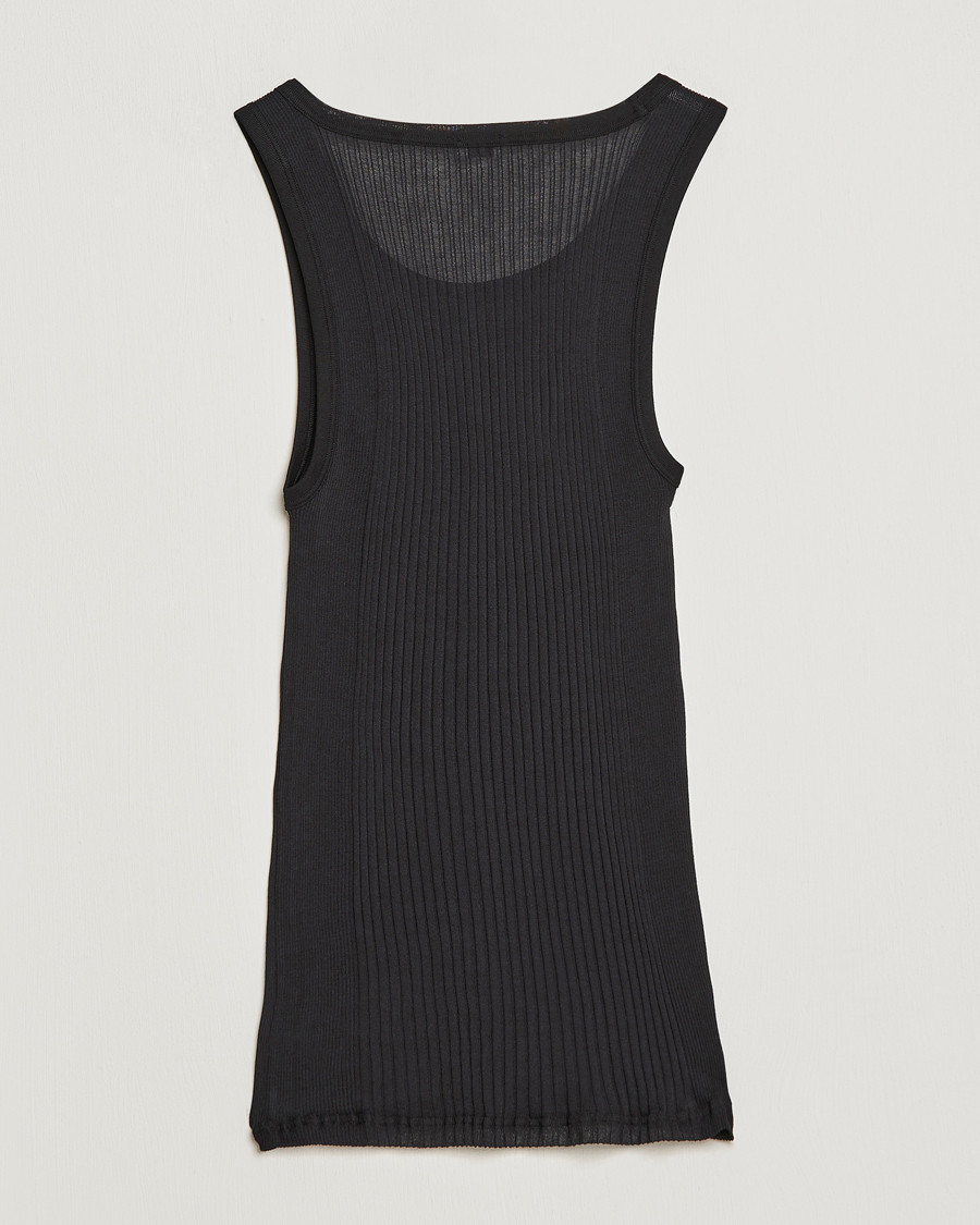 Herren | T-Shirts | Zimmerli of Switzerland | Ribbed Mercerized Cotton Tank Top Black