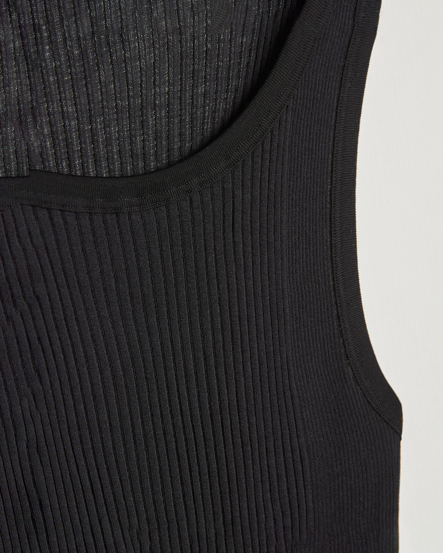 Herren | Zimmerli of Switzerland | Zimmerli of Switzerland | Ribbed Mercerized Cotton Tank Top Black