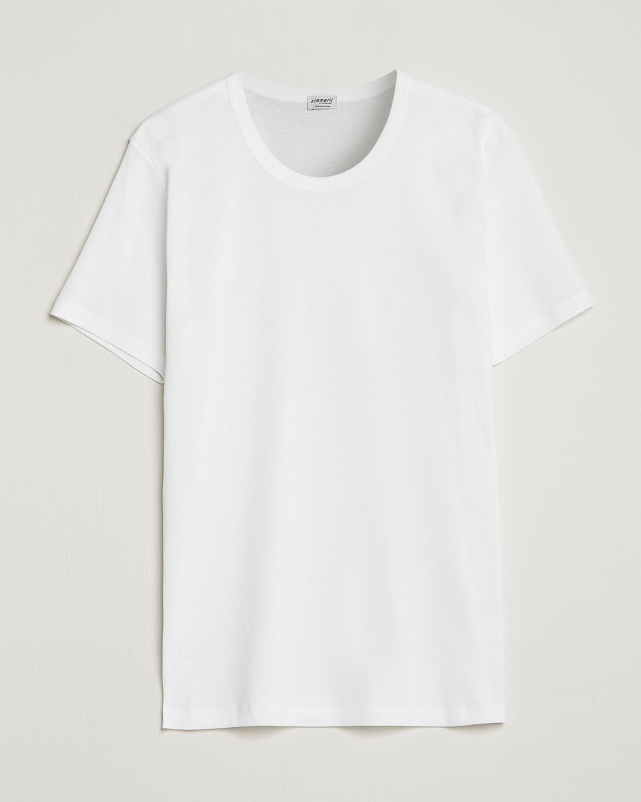 Herren |  | Zimmerli of Switzerland | Mercerized Cotton Crew Neck T-Shirt White