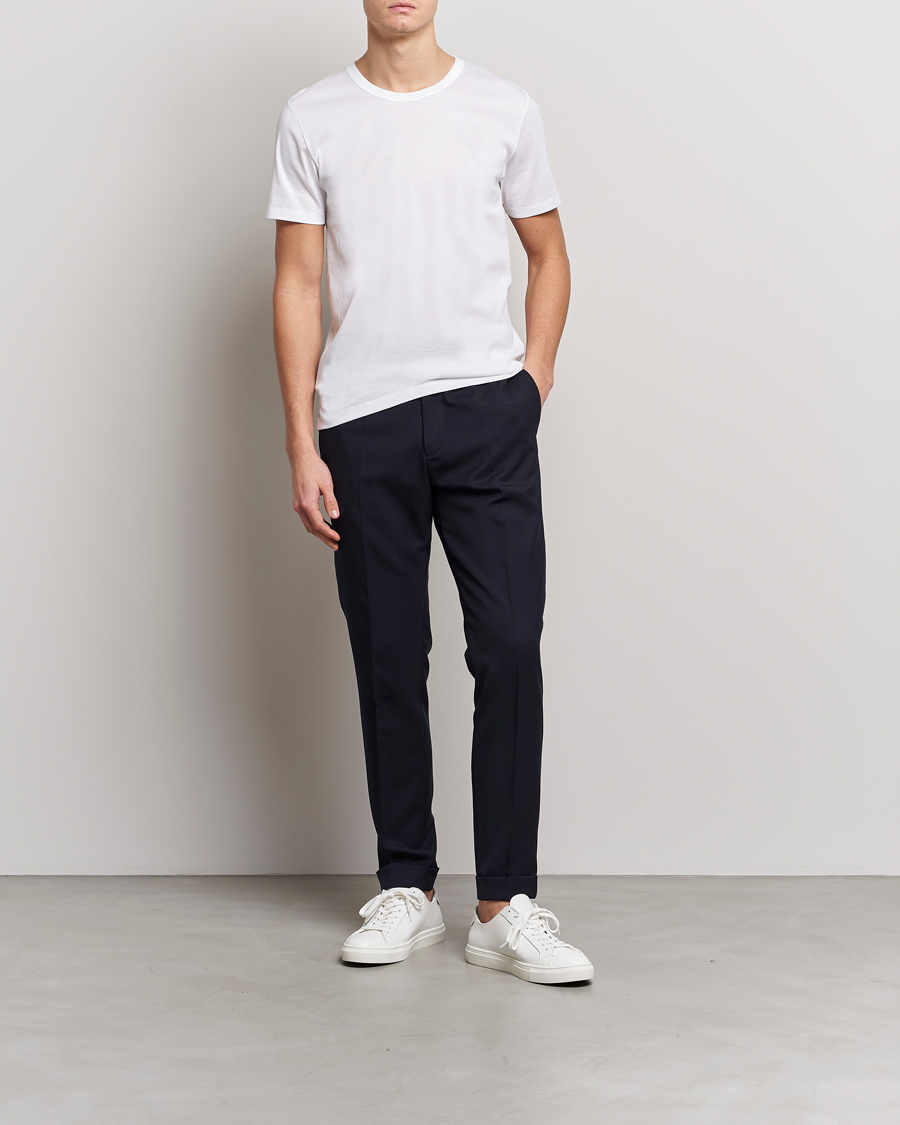 Herren | T-Shirts | Zimmerli of Switzerland | Mercerized Cotton Crew Neck T-Shirt White