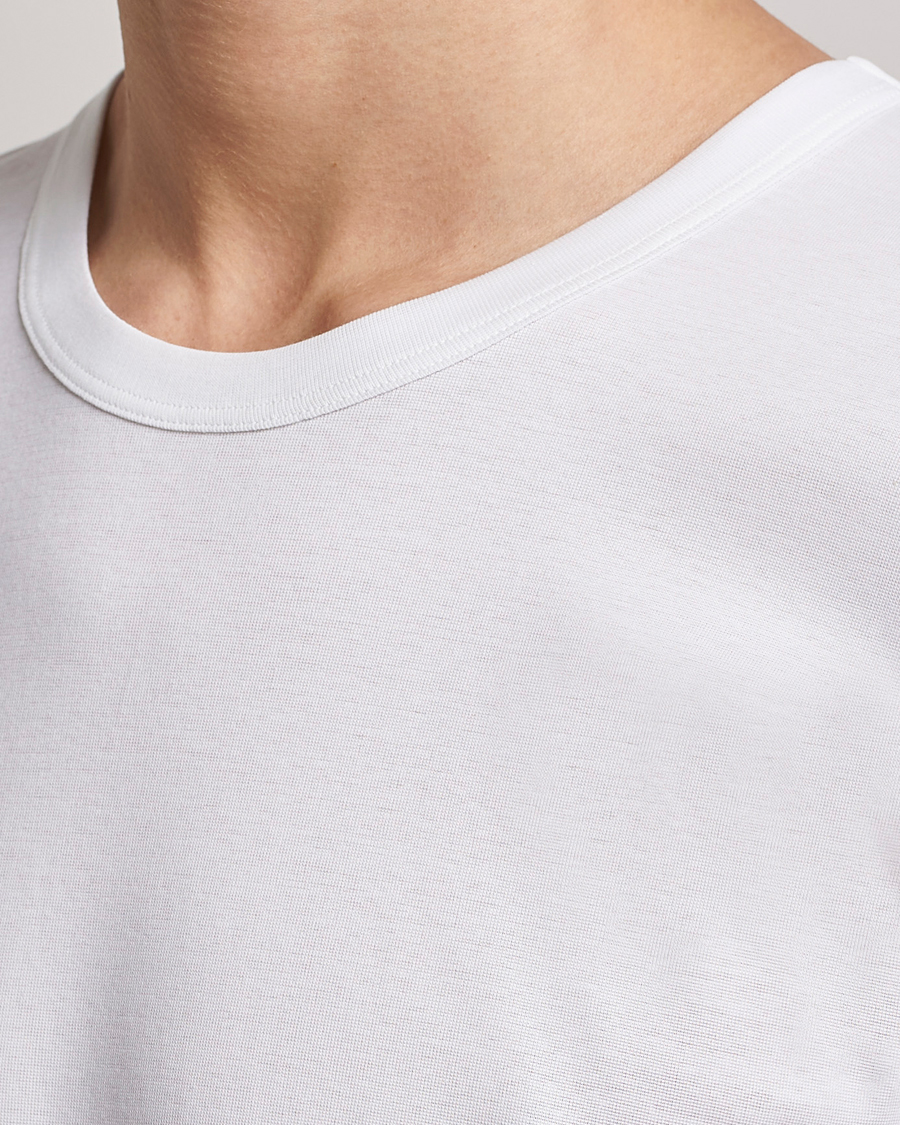 Herren | T-Shirts | Zimmerli of Switzerland | Mercerized Cotton Crew Neck T-Shirt White