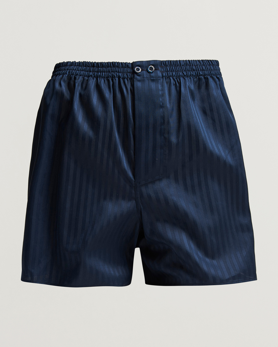 Herren | Unterwäsche | Zimmerli of Switzerland | Mercerized Cotton Boxer Shorts Navy