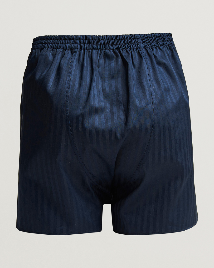 Men |  | Zimmerli of Switzerland | Mercerized Cotton Boxer Shorts Navy