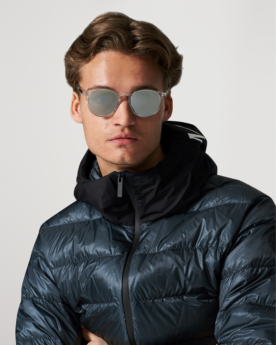 Moncler Lunettes Violle Polarized Sunglasses Crystal/Green Mirror 