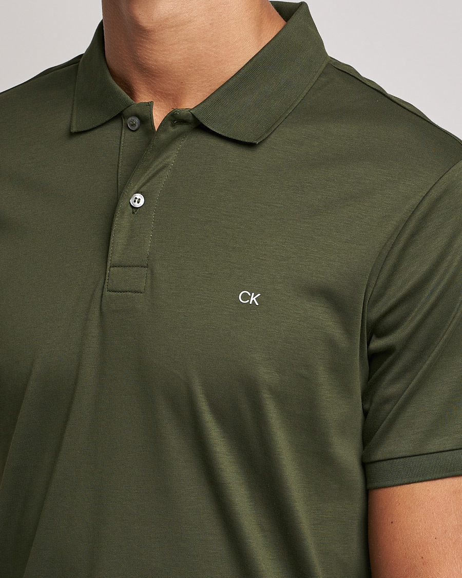 Herren | Poloshirts | Calvin Klein | Slim Fit Smooth Cotton Polo Dark Olive