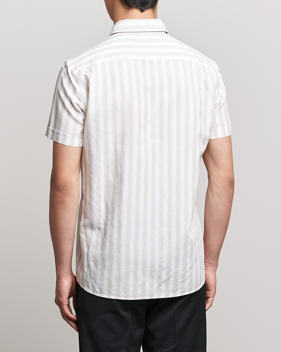 Herren | Hemden | BOSS BLACK | BOSS Hal Block Stripe Short Sleeve Shirt Beige/White