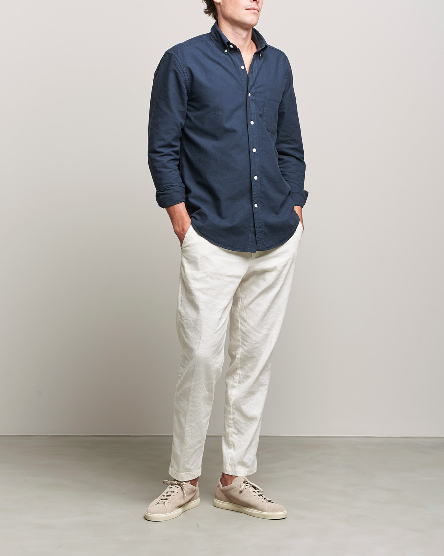 Herren | Hosen | BOSS BLACK | BOSS Perin Linen/Cotton Pleated Trousers White